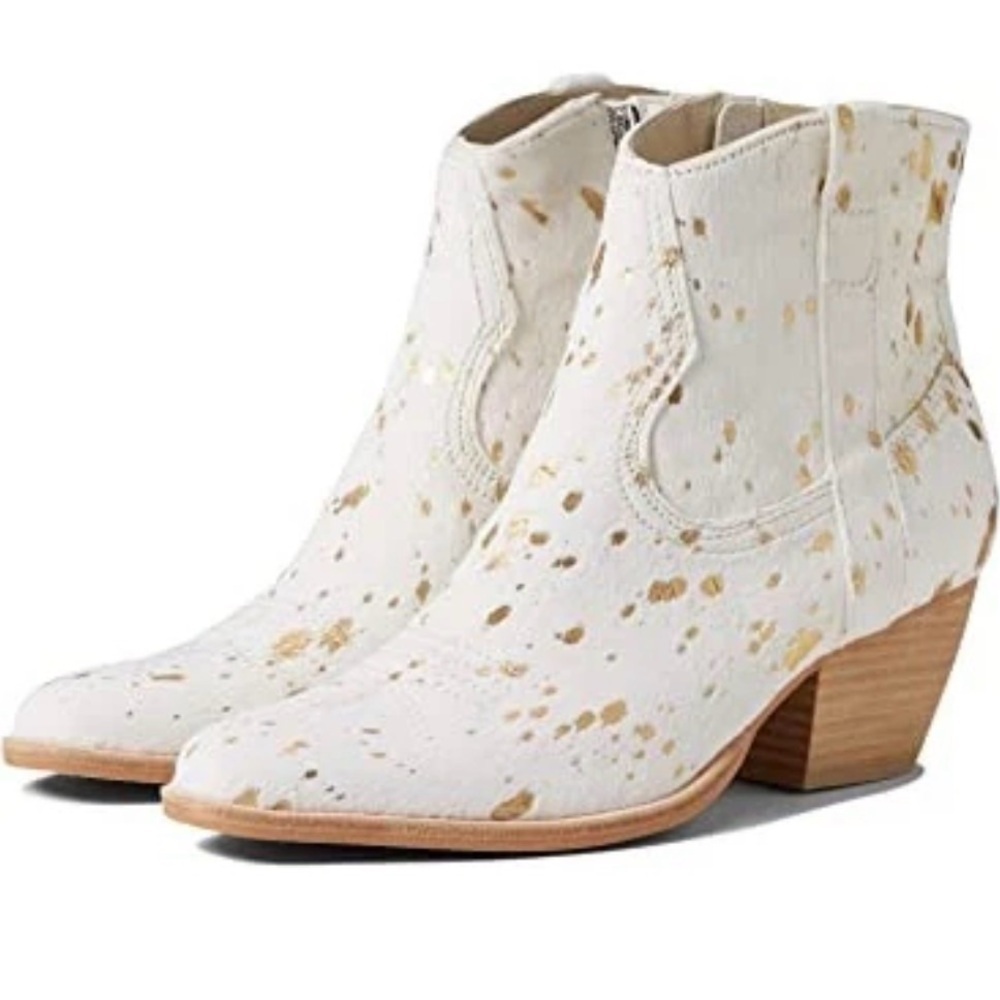 🆕 Dolce Vita Womens Silma Gold Multi Bootie Boots Size 8.5 new without box
